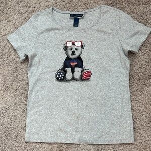 Karen Scott Gray Kids T-Shirt with Bear Graphic